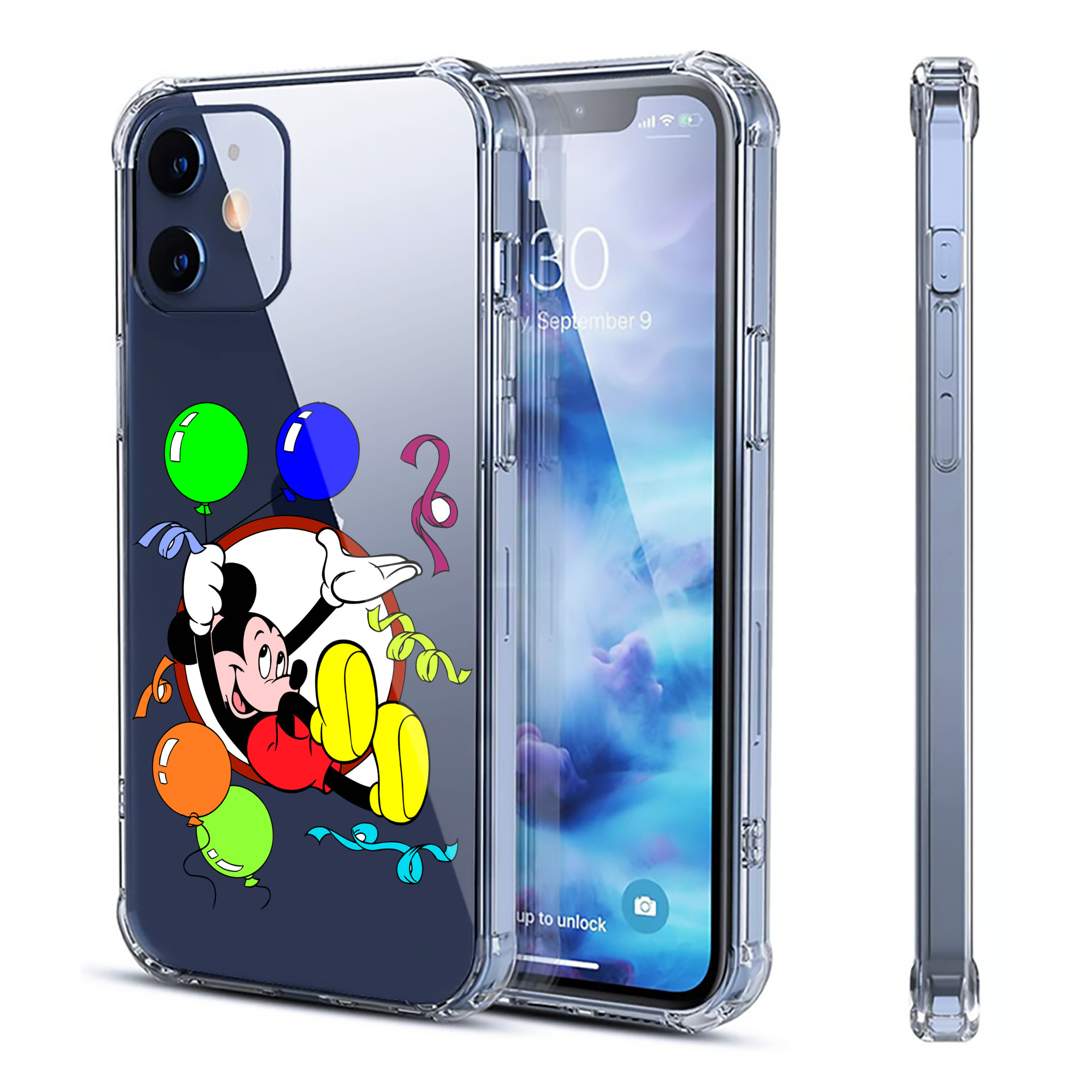 （画像用） ミッキーマウス Mickey Mouse 【iPhone 12シリーズ対応】透明スマホケース（クリアソフトケース）
